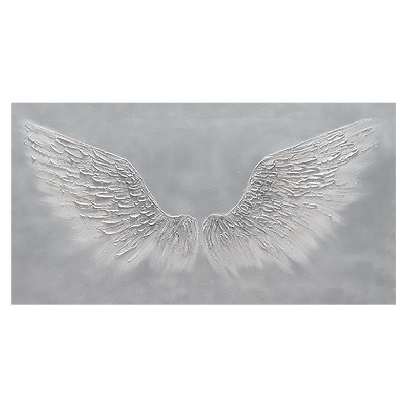 Large White Angel Wing Oil Painting on Canvas, Abstract Original Modern Minimalist Custom 3D Texture Acrylic Painting Bedroom Wall Art Decor - Oil Painting Haven Oil Painting Haven