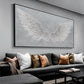 Large White Angel Wing Oil Painting on Canvas, Abstract Original Modern Minimalist Custom 3D Texture Acrylic Painting Bedroom Wall Art Decor - Oil Painting Haven