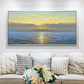 Abstract Sunrise Ocean Landscape Oil Painting on Canvas, Large Original Custom Blue Sea Beach Acrylic Painting Living Room Wall Art Decor - Oil Painting Haven