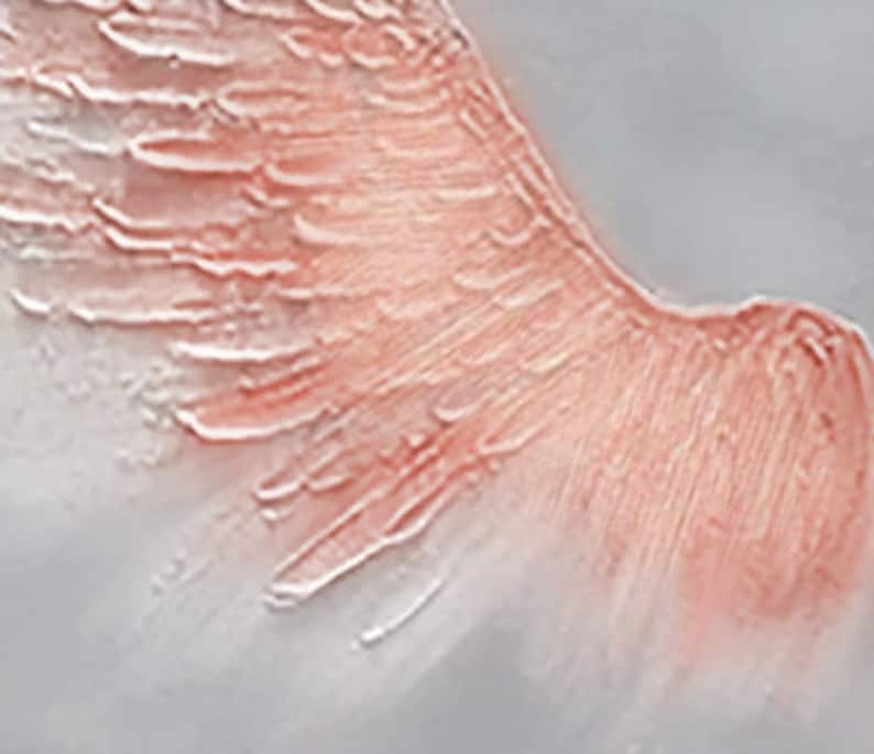 Large Pink Angel Wing Oil Painting on Canvas, Abstract Original Modern Minimalist Custom 3D Texture Acrylicd Painting Bedroom Wall Art Decor - Oil Painting Haven Oil Painting Haven