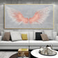 Large Pink Angel Wing Oil Painting on Canvas, Abstract Original Modern Minimalist Custom 3D Texture Acrylicd Painting Bedroom Wall Art Decor - Oil Painting Haven