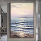 Abstract Sunset Ocean Landscape Oil Painting on Canvas,Large Original Custom Blue Sea Beach Acrylic Painting Living Room Wall Art Home Decor - Oil Painting Haven