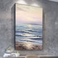 Abstract Sunset Ocean Landscape Oil Painting on Canvas,Large Original Custom Blue Sea Beach Acrylic Painting Living Room Wall Art Home Decor - Oil Painting Haven