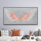 Large Pink Angel Wing Oil Painting on Canvas, Abstract Original Modern Minimalist Custom 3D Texture Acrylicd Painting Bedroom Wall Art Decor - Oil Painting Haven