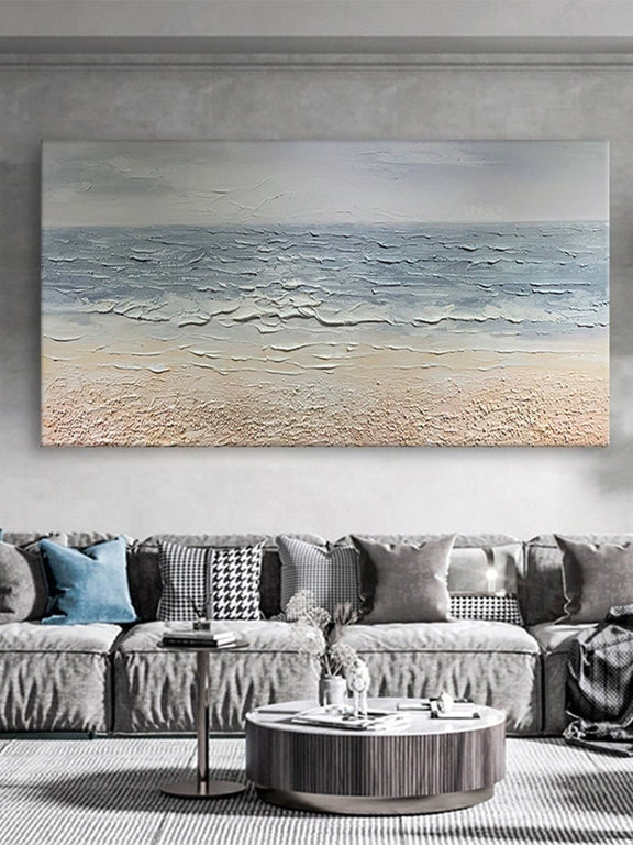 Abstract Beach Oil Painting On Canvas, Original Sea Painting, Large Wall Art, Ocean Wall Art, Custom Painting Living room Decor Beach Decor - Oil Painting Haven Oil Painting Haven