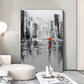 Large Abstract City Landscape Oil Painting on Canvas, Romantic Couple Textured Modern Urban Wall Art Black Painting Living Room Home Decor - Oil Painting Haven