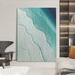 Large Ocean Landscape Oil Painting on Canvas, Original Abstract Blue Beach Seascape Texture Acrylic Painting Living Room Wall Art Home Decor - Oil Painting Haven