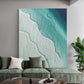 Large Ocean Landscape Oil Painting on Canvas, Original Abstract Blue Beach Seascape Texture Acrylic Painting Living Room Wall Art Home Decor - Oil Painting Haven