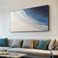 Original Texture Blue Seascape Oil Painting on Canvas, Large Modern Abstract Beach Painting Landscape Acrylic Wall Art Bedroom Home Decor - Oil Painting Haven