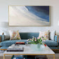 Original Texture Blue Seascape Oil Painting on Canvas, Large Modern Abstract Beach Painting Landscape Acrylic Wall Art Bedroom Home Decor - Oil Painting Haven