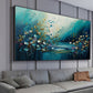 Original Ocean Landscape Oil Painting On Canvas, Large Wall Art, Abstract Blue Flower Painting, Custom Seascape Painting, Living Room Decor - Oil Painting Haven