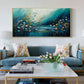 Original Ocean Landscape Oil Painting On Canvas, Large Wall Art, Abstract Blue Flower Painting, Custom Seascape Painting, Living Room Decor - Oil Painting Haven