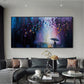 Abstract Original Night Landscape Oil Painting On Canvas, Large Wall Art, Romantic Lovers Painting, Custom Painting, Living room Wall Decor - Oil Painting Haven