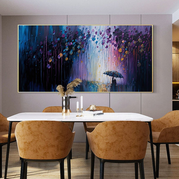 Abstract Original Night Landscape Oil Painting On Canvas, Large Wall Art, Romantic Lovers Painting, Custom Painting, Living room Wall Decor - Oil Painting Haven Oil Painting Haven