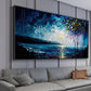 Abstract Original Night Seascape Oil Painting On Canvas, Large Wall Art Blue Ocean Landscape Painting Custom Painting Living Room Wall Decor - Oil Painting Haven