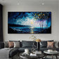 Abstract Original Night Seascape Oil Painting On Canvas, Large Wall Art Blue Ocean Landscape Painting Custom Painting Living Room Wall Decor - Oil Painting Haven