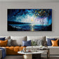 Abstract Original Night Seascape Oil Painting On Canvas, Large Wall Art Blue Ocean Landscape Painting Custom Painting Living Room Wall Decor - Oil Painting Haven