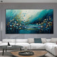 Original Ocean Landscape Oil Painting On Canvas, Large Wall Art, Abstract Blue Flower Painting, Custom Seascape Painting, Living Room Decor - Oil Painting Haven