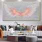 Large Pink Angel Wing Oil Painting on Canvas, Abstract Original Modern Minimalist Custom 3D Texture Acrylicd Painting Bedroom Wall Art Decor - Oil Painting Haven