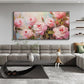 Large Original Flower Oil Painting On Canvas,Canvas Wall Art,Abstract Textured Pink Rose Floral Painting,Custom Painting,Living Room Decor - Oil Painting Haven