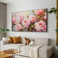 Large Original Flower Oil Painting On Canvas,Canvas Wall Art,Abstract Textured Pink Rose Floral Painting,Custom Painting,Living Room Decor - Oil Painting Haven