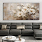 Abstract Flower Oil Painting On Canvas,Large Wall Art,Original White Floral Landscape Painting,Custom Painting,Modern Wall Art Home Decor - Oil Painting Haven