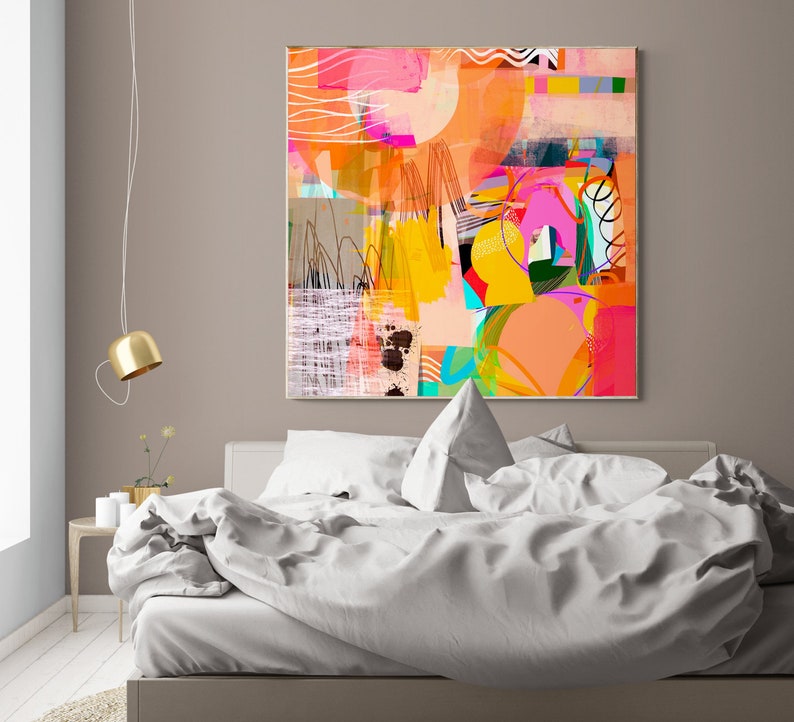 Hand-painted abstract art - vibrant color oil painting - Oil Painting Haven Oil Painting Haven