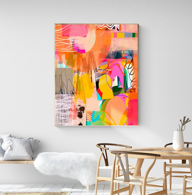 Hand-painted abstract art - vibrant color oil painting - Oil Painting Haven Oil Painting Haven