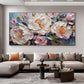 Original Flower Oil Painting On Canvas,Large Wall Art, Abstract White Floral Landscape Painting,Custom Painting, Modern Living Room Decor - Oil Painting Haven