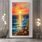 Original Nautical Oil Painting On Canvas, Large Wall Art, Abstract Ocean Sunset Landscape Painting, Custom Painting, Living Room Wall Decor - Oil Painting Haven