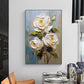 Abstract White Flower Oil Painting on Canvas, Large Wall Art, Original Floral Painting,Minimalist Art,Custom Painting,Living Room Decor Gift - Oil Painting Haven