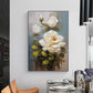 Original White Flower Oil Painting on Canvas,Large Wall Art,Abstract Floral Painting,Minimalist Art,Custom Painting,Living Room Decor Gift - Oil Painting Haven