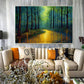 Abstract Forest Oil Painting On Canvas, Large Wall Art,Original Green Tree Painting River Landscape Art,Custom Painting,Living Room Decor - Oil Painting Haven