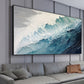 Original Ocean Wave Oil Painting On Canvas, Large Wall Art, Abstract Minimalist Painting, Custom Blue Sea Wall Art Living Room Decor Gift - Oil Painting Haven