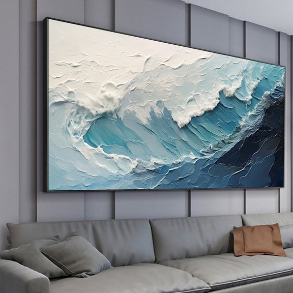 Hand-Painted Ocean Wave Canvas Painting, Abstract Wall Art for Living Room Decor - Oil Painting Haven Oil Painting Haven