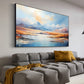 Abstract Mountain Oil Painting on Canvas, Original Blue Sky Painting,Large Wall Art Texture Minimalist Art Custom Painting Living Room Decor - Oil Painting Haven