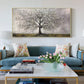 Abstract Tree of Life Painting on Canvas, Original Gray Tree Painting, Large Wall Art, Minimalist Art Custom Painting Living Room Home Decor - Oil Painting Haven