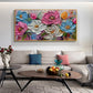 Minimalist Flower Oil Painting on Canvas, Large Wall Art, Original Custom Floral Landscape Painting,Thick Texture Wall Art Living Room Decor - Oil Painting Haven