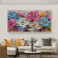 Minimalist Flower Oil Painting on Canvas, Large Wall Art, Original Custom Floral Landscape Painting,Thick Texture Wall Art Living Room Decor - Oil Painting Haven