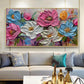 Minimalist Flower Oil Painting on Canvas, Large Wall Art, Original Custom Floral Landscape Painting,Thick Texture Wall Art Living Room Decor - Oil Painting Haven