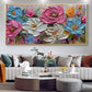 Minimalist Flower Oil Painting on Canvas, Large Wall Art, Original Custom Floral Landscape Painting,Thick Texture Wall Art Living Room Decor - Oil Painting Haven