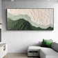 Abstract Minimalist Beach Oil Painting on Canvas,Original Texture Wall Art Custom Green Ocean Wave Painting,Large Wall Art Living Room Decor - Oil Painting Haven