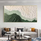 Abstract Minimalist Beach Oil Painting on Canvas,Original Texture Wall Art Custom Green Ocean Wave Painting,Large Wall Art Living Room Decor - Oil Painting Haven