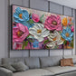 Minimalist Flower Oil Painting on Canvas, Large Wall Art, Original Custom Floral Landscape Painting,Thick Texture Wall Art Living Room Decor - Oil Painting Haven