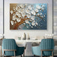 Abstract 3D Flower Oil Painting On Canvas, Large Wall Art Custom Painting Original Texture Floral Wall Art Minimalist Living Room Decor Gift - Oil Painting Haven