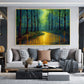 Abstract Forest Oil Painting On Canvas, Large Wall Art,Original Green Tree Painting River Landscape Art,Custom Painting,Living Room Decor - Oil Painting Haven