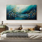 Original Ocean Landscape Oil Painting On Canvas, Large Wall Art, Abstract Blue Flower Painting, Custom Seascape Painting, Living Room Decor - Oil Painting Haven