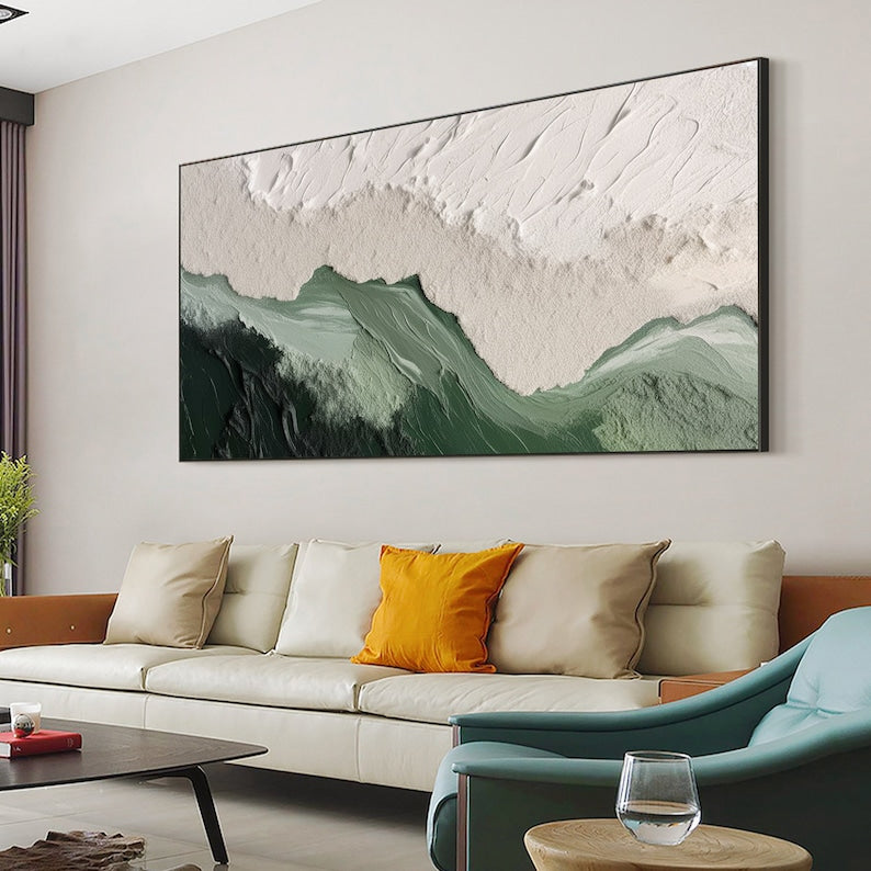 Minimalist Beach Oil Painting on Canvas, Abstract Large Wall Art Custom Painting, Original Texture Ocean Wall Decor Modern Living Room Art - Oil Painting Haven Oil Painting Haven