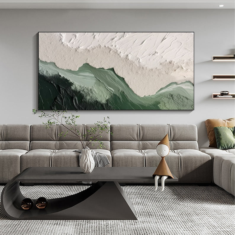 Minimalist Beach Oil Painting on Canvas, Abstract Large Wall Art Custom Painting, Original Texture Ocean Wall Decor Modern Living Room Art - Oil Painting Haven Oil Painting Haven