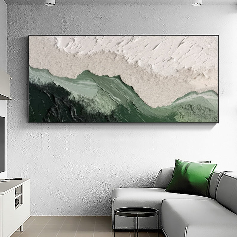 Minimalist Beach Oil Painting on Canvas, Abstract Large Wall Art Custom Painting, Original Texture Ocean Wall Decor Modern Living Room Art - Oil Painting Haven Oil Painting Haven